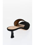 Off-White Open-Toe Linen Blend LOLLIPOP Mules Heel 5 cm