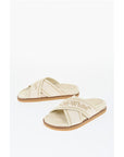 Off-White Leather Criss Cross CLOUD Logoed Slides