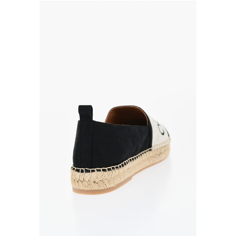 Off-White Linen BOOKISH Slip-On Espadrillas