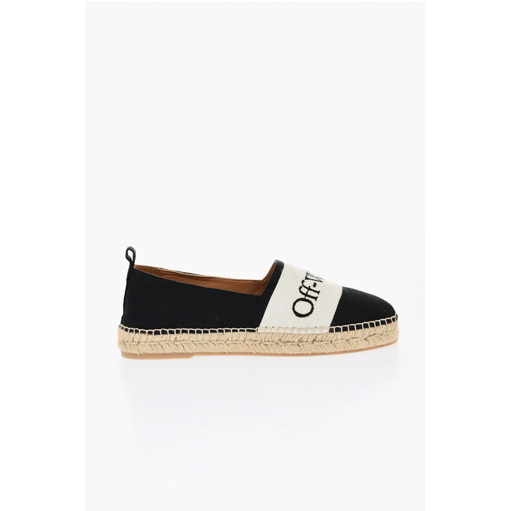 Off-White Linen BOOKISH Slip-On Espadrillas