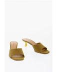 Off-White Open-Toe Linen Blend LOLLIPOP Mules Heel 5 cm