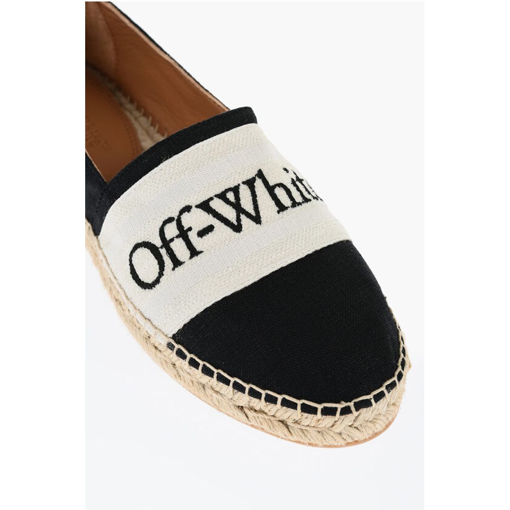 Off-White Linen BOOKISH Slip-On Espadrillas