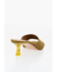 Off-White Open-Toe Linen Blend LOLLIPOP Mules Heel 5 cm
