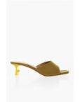 Off-White Open-Toe Linen Blend LOLLIPOP Mules Heel 5 cm
