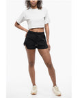 Off-White Nylon CRISPY Shorts with Mesh Side Band