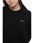 Off-White Cotton Crew-neck Sweatshirt with Back Floral Motif