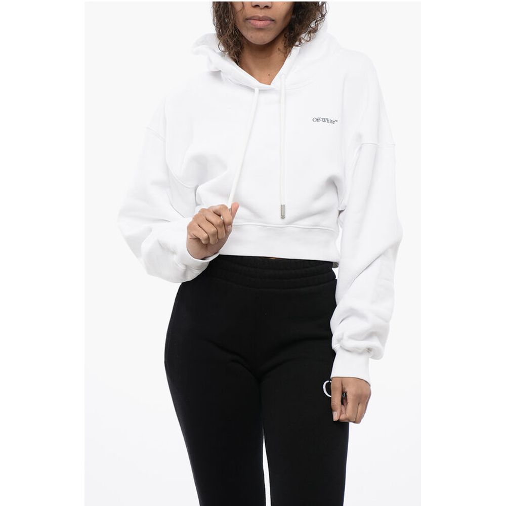 Off-White Printed Cropped Hoodie