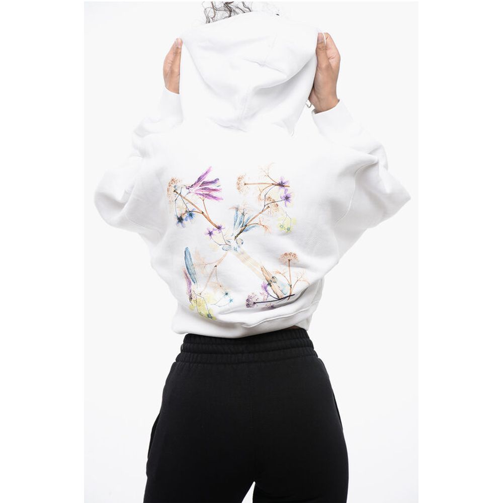Off-White Printed Cropped Hoodie