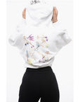 Off-White Printed Cropped Hoodie