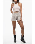 Off-White Denims Cargo Shorts with Acid-Wash Effect