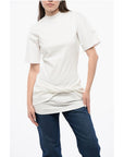 Off-White Solid Color Cotton Crew-neck T-shirt