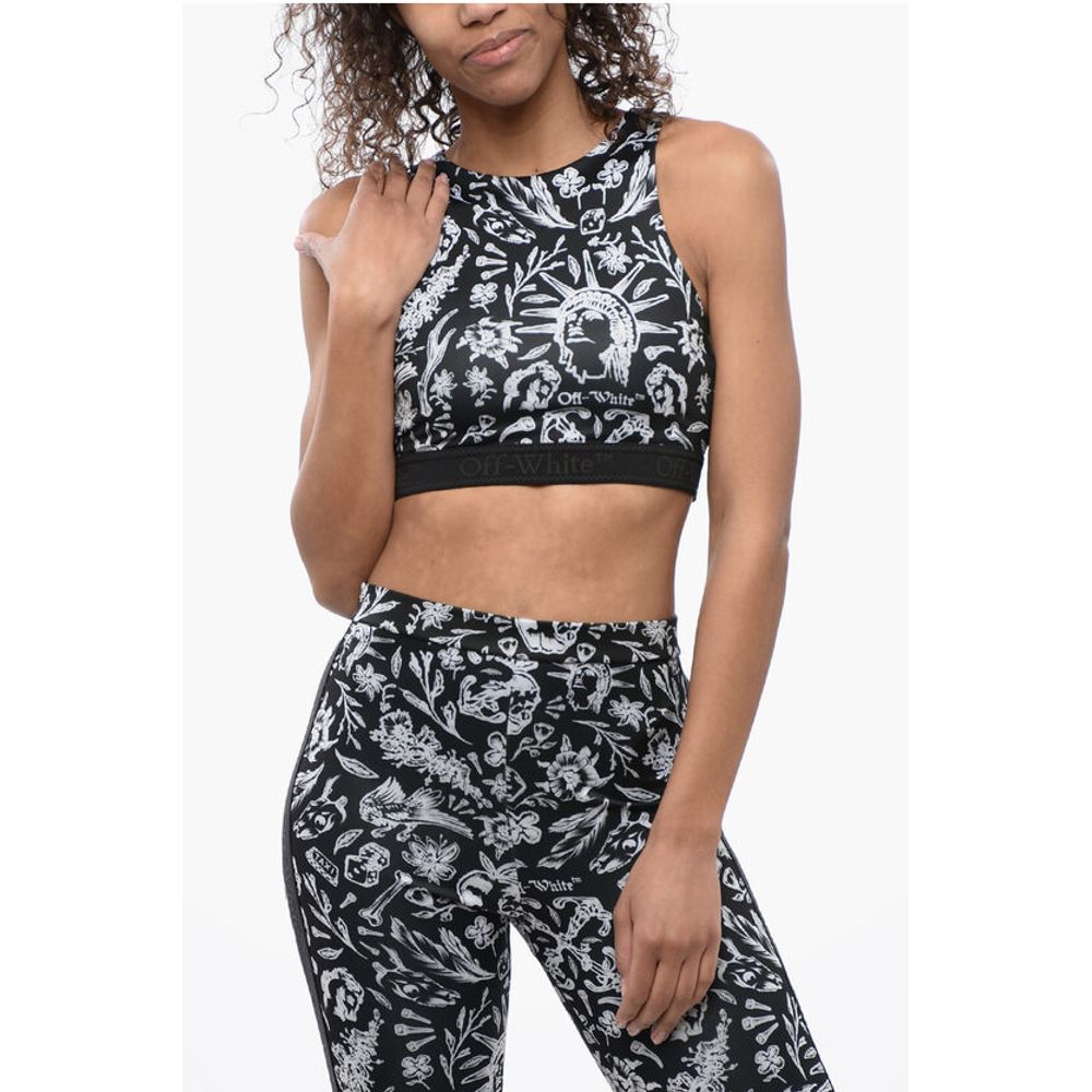 Off-White Old-School Motif Active Top with Logoed Elastic Band