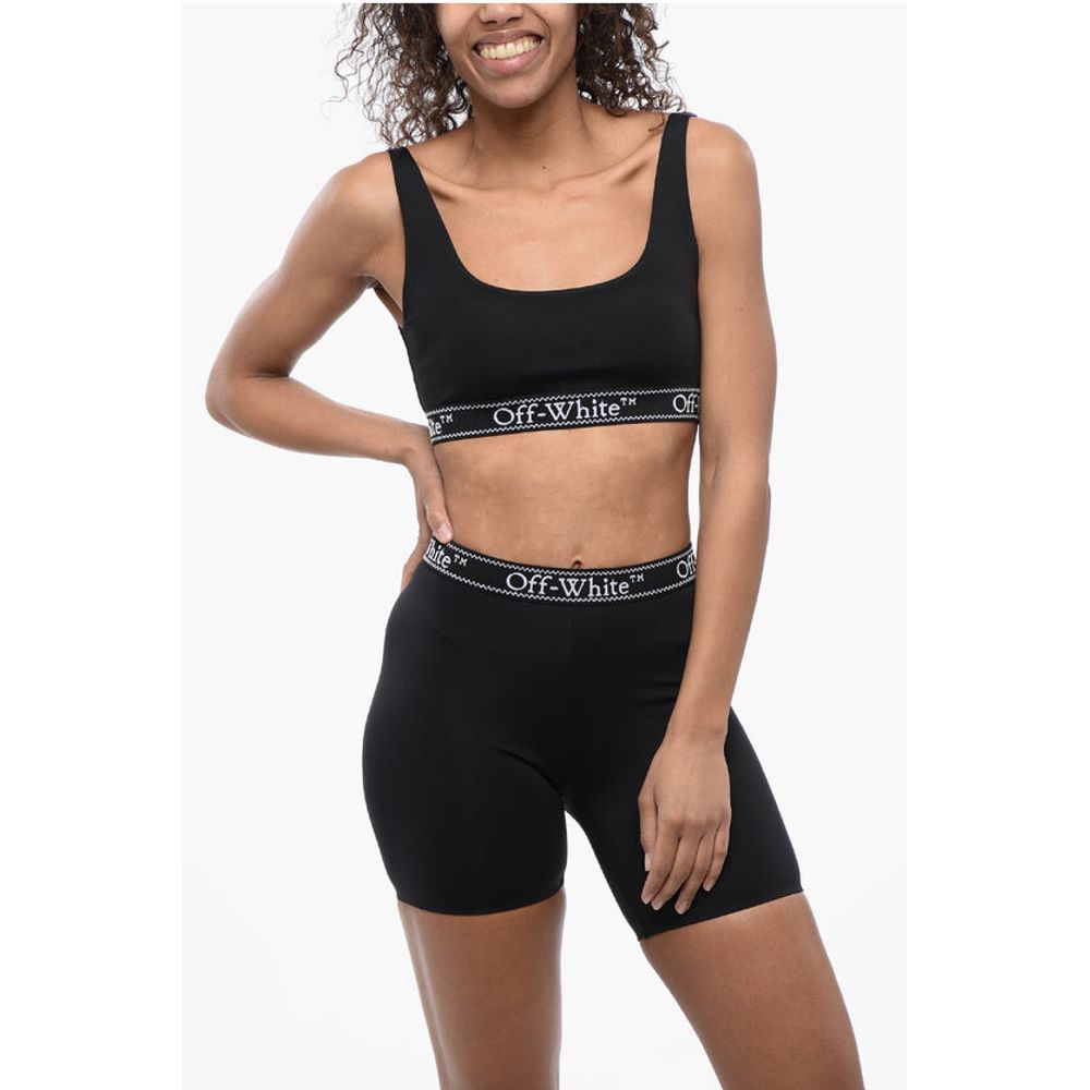 Off-White Sporty Bra with Logoed Elastic Band