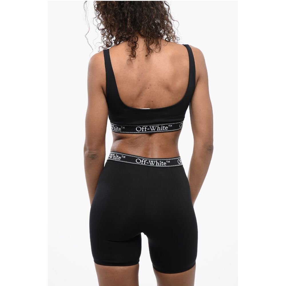 Off-White Sporty Bra with Logoed Elastic Band