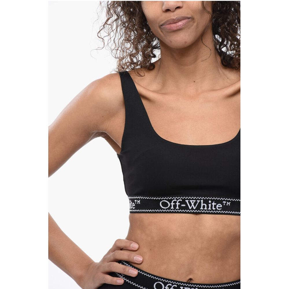 Off-White Sporty Bra with Logoed Elastic Band