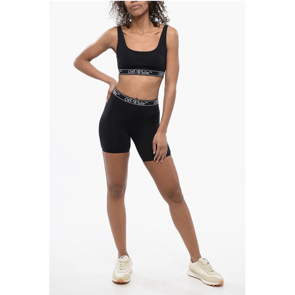 Off-White Sporty Bra with Logoed Elastic Band