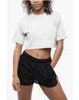 Off-White Ribbed Crop Crew-neck T-Shirt