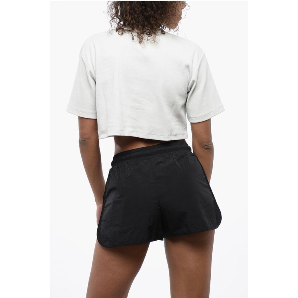 Off-White Ribbed Crop Crew-neck T-Shirt