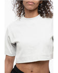 Off-White Ribbed Crop Crew-neck T-Shirt