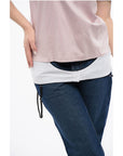 Off-White Solid Color LINGERIE T-Shirt with Contrasting Detail