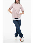 Off-White Solid Color LINGERIE T-Shirt with Contrasting Detail
