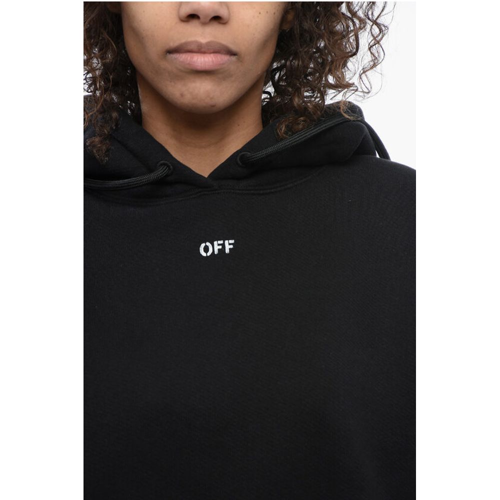 Off-White Brushed Cotton Hoodie Embroidered On The Back