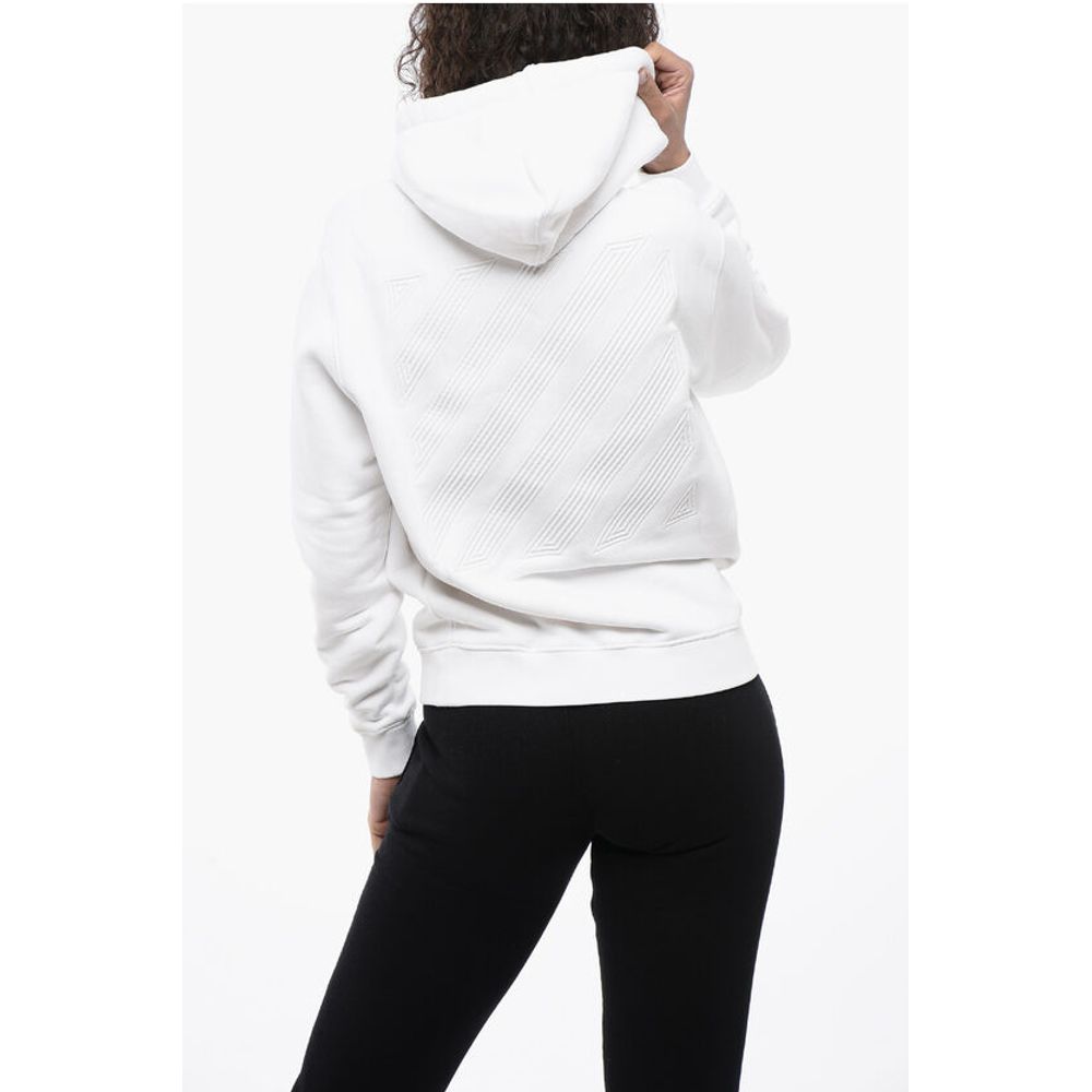 Off-White Overized Hoodie Sweatshirt with Embroidered Logo