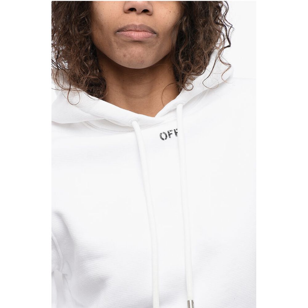 Off-White Overized Hoodie Sweatshirt with Embroidered Logo