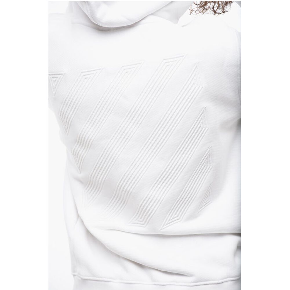 Off-White Overized Hoodie Sweatshirt with Embroidered Logo