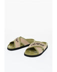 Off-White Leather Criss Cross CLOUD Logoed Slides