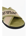 Off-White Leather Criss Cross CLOUD Logoed Slides