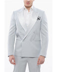 Off-White Double-breasted TATTOO Blazer with Satin Peak Lapel