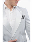 Off-White Double-breasted TATTOO Blazer with Satin Peak Lapel
