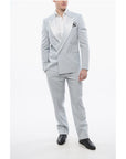 Off-White Double-breasted TATTOO Blazer with Satin Peak Lapel