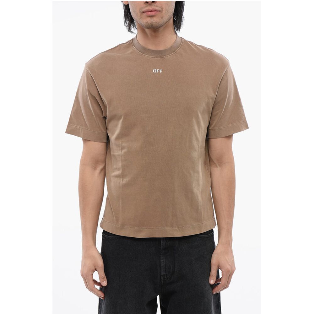 Off-White Solid Color Cotton S.MATTHEW Crew-neck T-shirt
