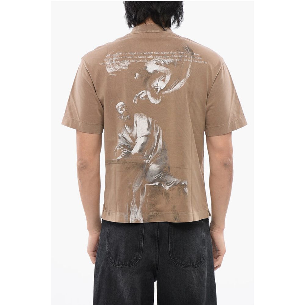 Off-White Solid Color Cotton S.MATTHEW Crew-neck T-shirt