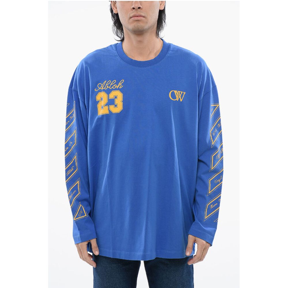 Off-White OW 23 WIDE L/S TEE NAUTICAL BLUE GOLD F