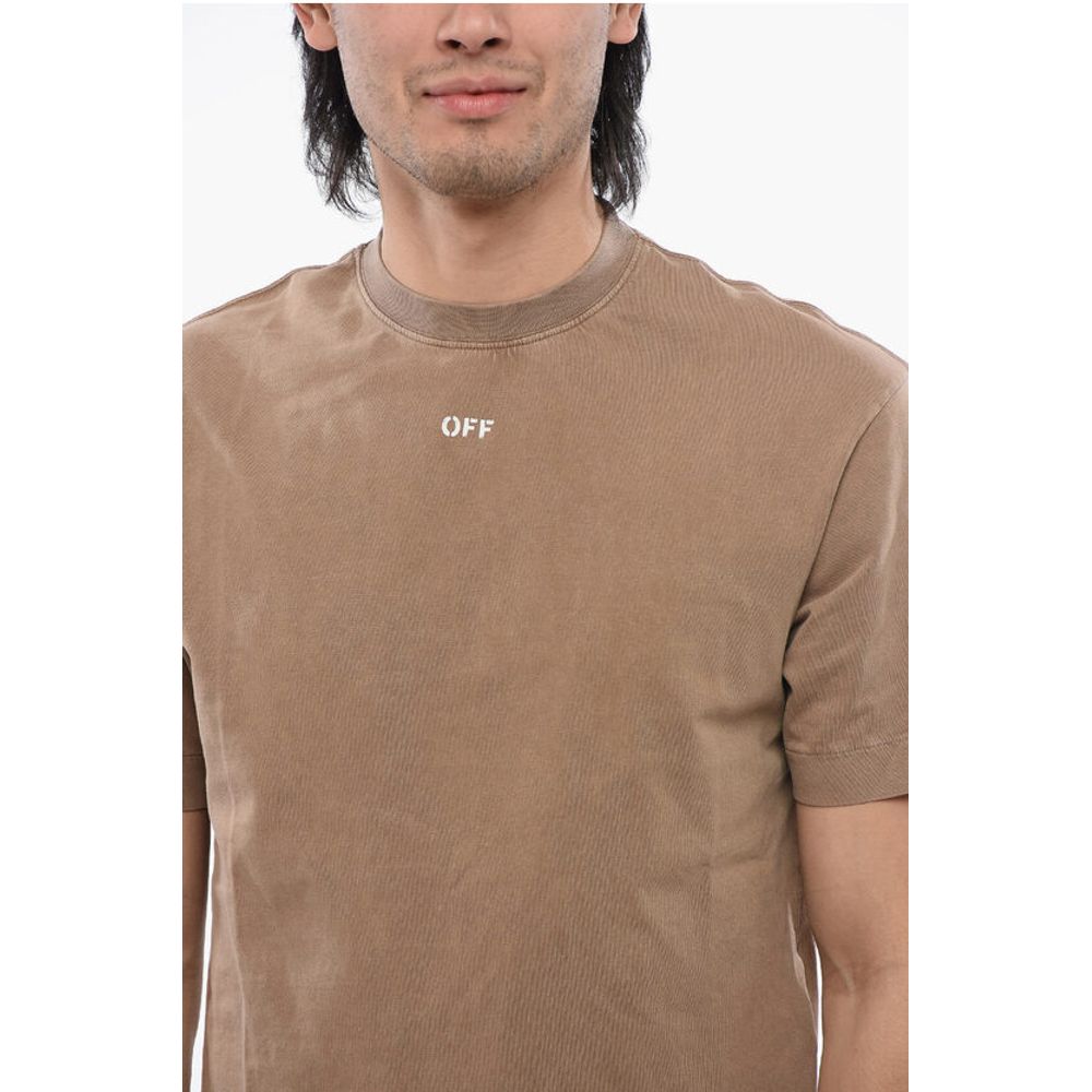Off-White Solid Color Cotton S.MATTHEW Crew-neck T-shirt