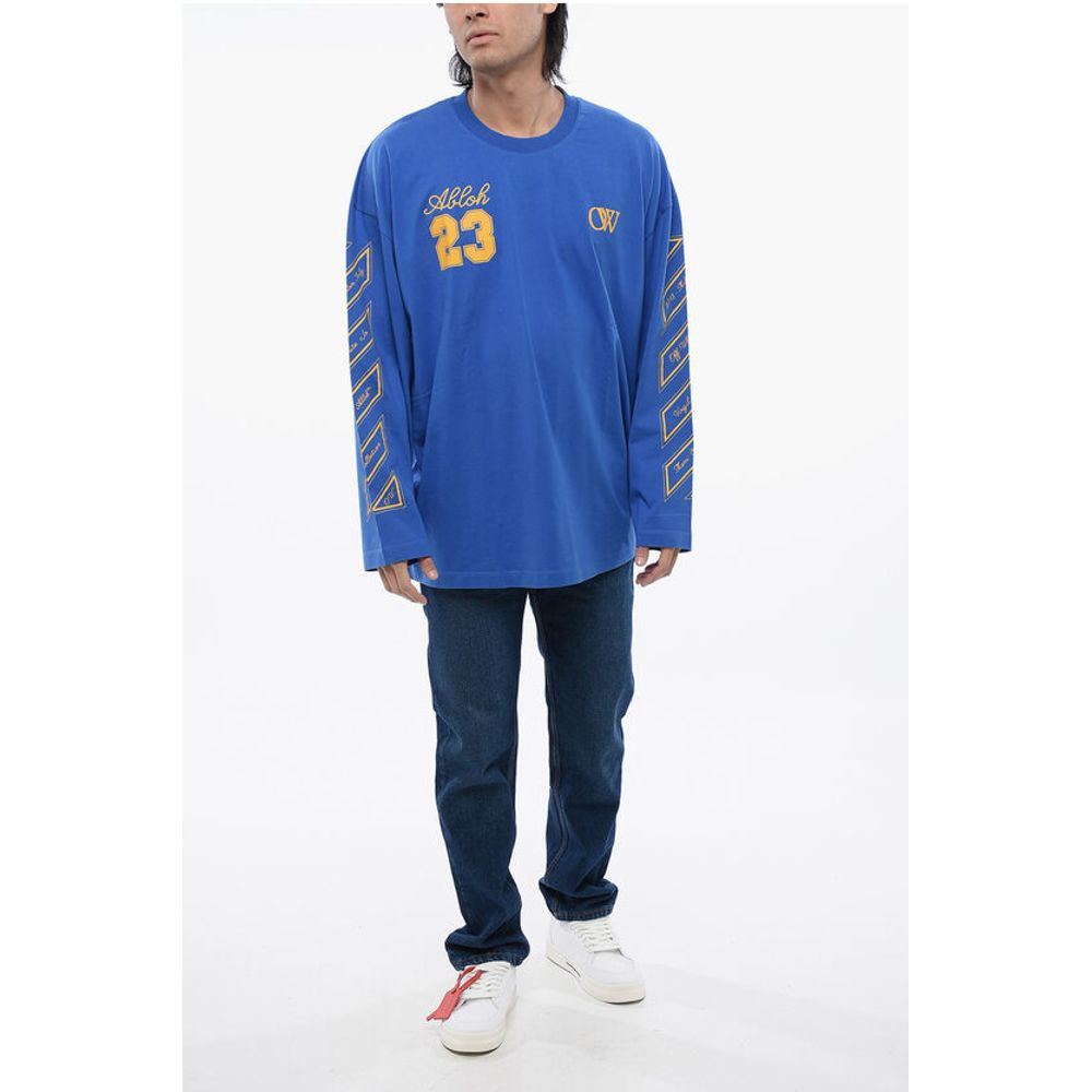 Off-White OW 23 WIDE L/S TEE NAUTICAL BLUE GOLD F