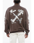 Off-White Oversized Crew-neck Sweatshirt with Print on the Back