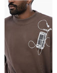 Off-White Oversized Crew-neck Sweatshirt with Print on the Back