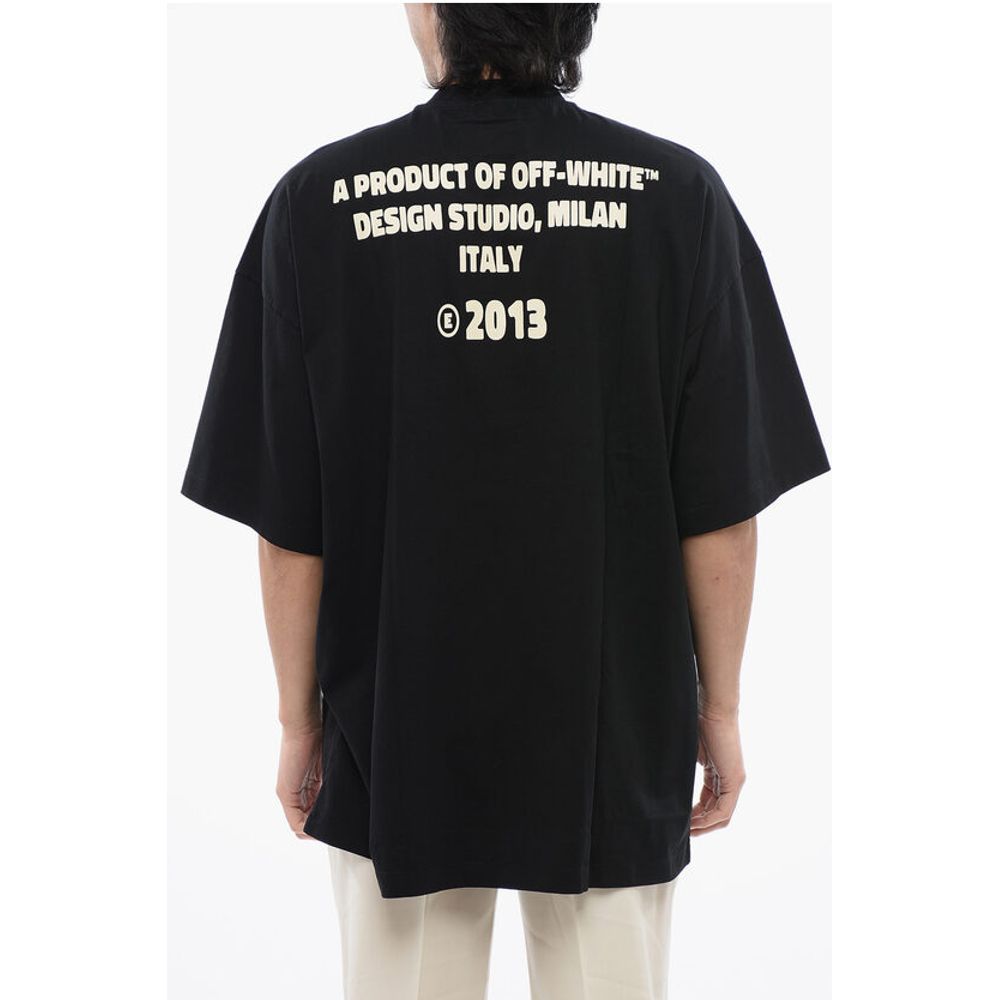 Off-White Logoed T-shirt Embelished With Rhinestones