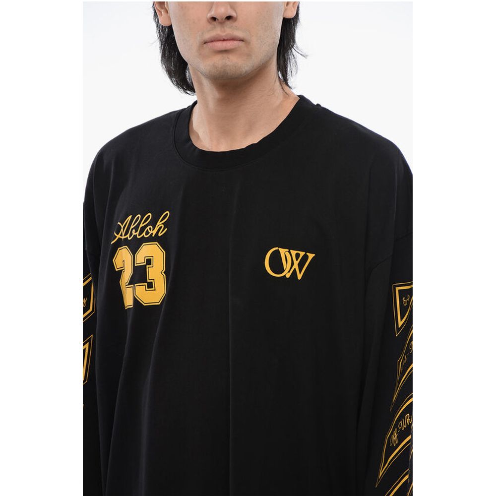 Off-White Crew Neck OW23 Cotton T-Shirt with Prints