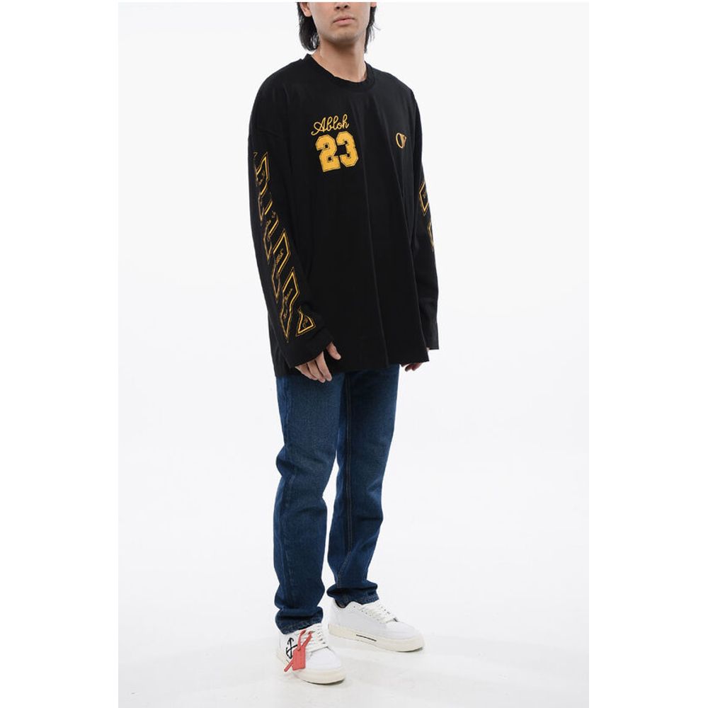 Off-White Crew Neck OW23 Cotton T-Shirt with Prints