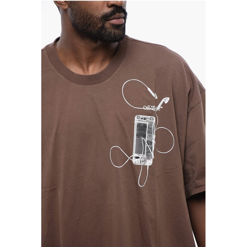 Off-White Oversized Crew-neck T-shirt With Back Print Maxi