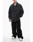 Off-White Distressed Design TATTOO LASER Denim Jacket
