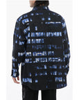 Off-White Denim Overshirt with Rhinestone