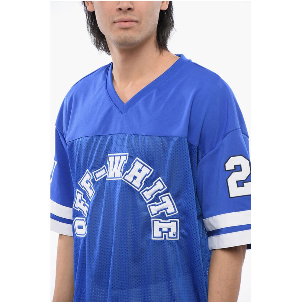 Off-White Embroidered Mesh FOOTBALL T-shirt