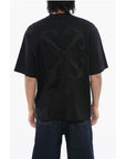 Off-White Solid Color SKATE Crew-neck T-Shirt with Arrow Embroidery