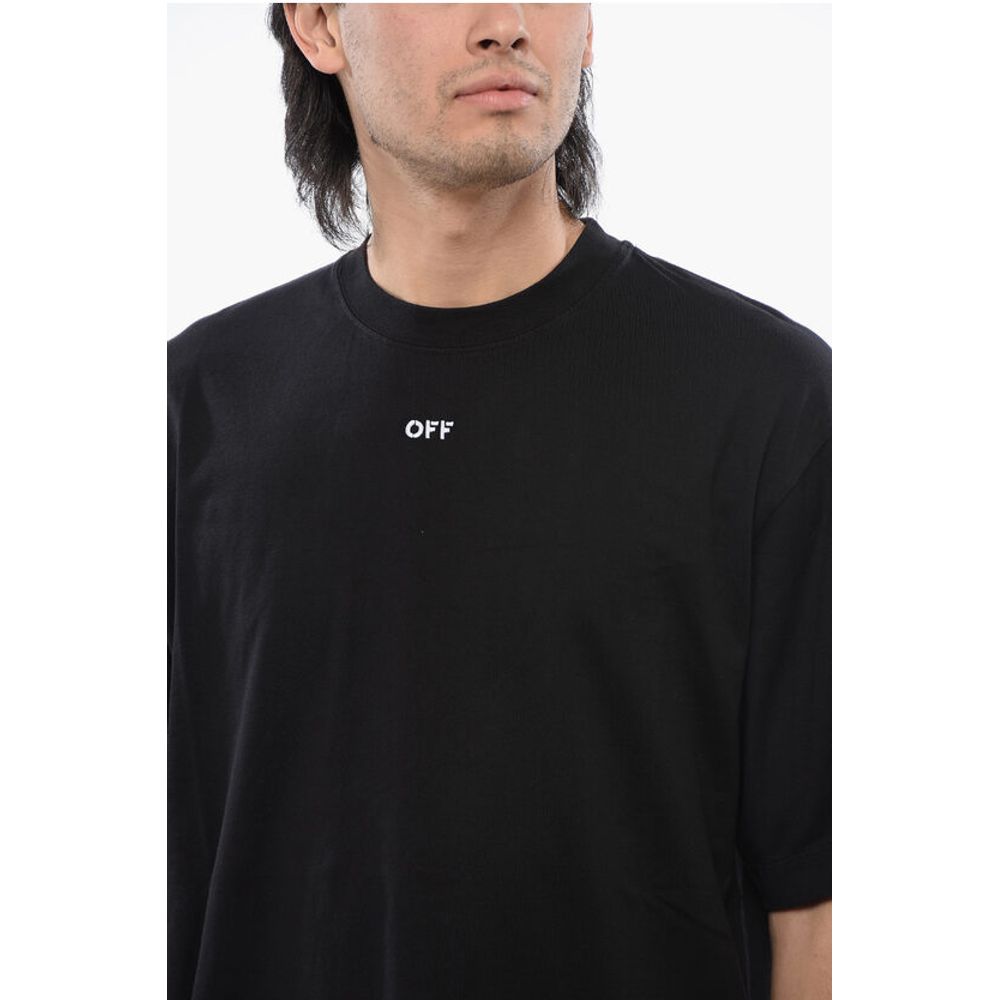 Off-White Solid Color SKATE Crew-neck T-Shirt with Arrow Embroidery